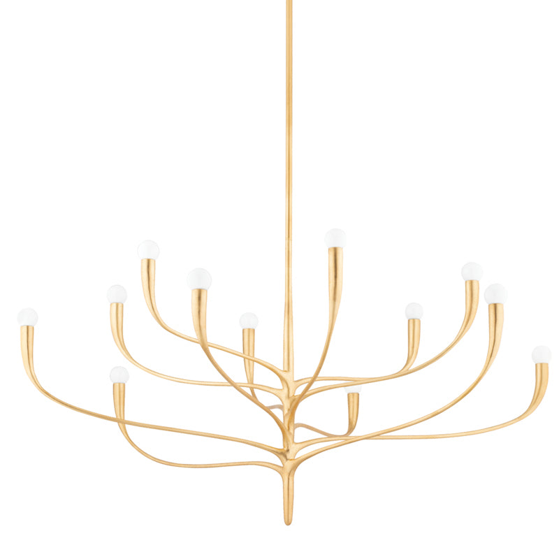 Hudson Valley - 9612-VGL - 12 Light Chandelier - Labra - Vintage Gold Leaf from Lighting & Bulbs Unlimited in Charlotte, NC