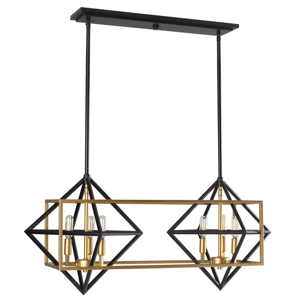 Eglo USA - 204684A - Six Light Pendant - Pryor - Antique Gold/Black from Lighting & Bulbs Unlimited in Charlotte, NC