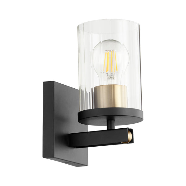 Quorum - 529-1-6980 - One Light Wall Mount - Empire - Textured Black w/ Aged Brass from Lighting & Bulbs Unlimited in Charlotte, NC