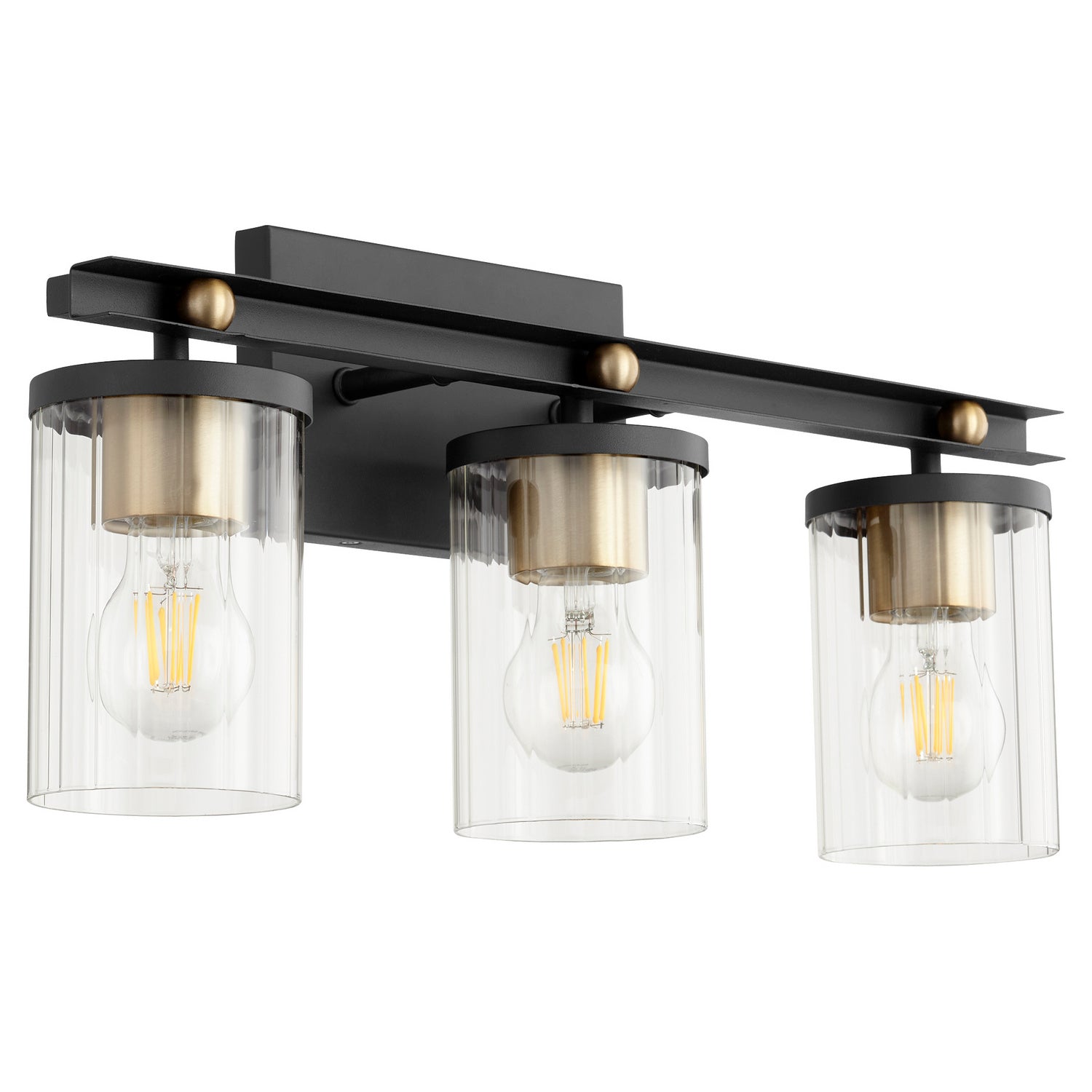 Quorum - 529-3-6980 - Three Light Vanity - Empire - Textured Black w/ Aged Brass from Lighting & Bulbs Unlimited in Charlotte, NC