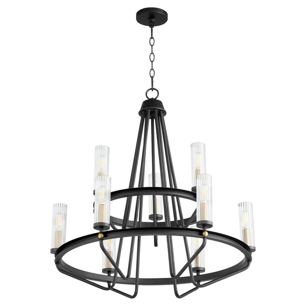 Quorum - 629-96980 - Nine Light Chandelier - Empire - Textured Black w/ Aged Brass from Lighting & Bulbs Unlimited in Charlotte, NC