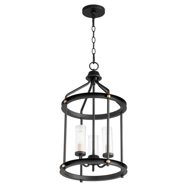 Quorum - 829-3-6980 - Three Light Entry Pendant - Empire - Textured Black w/ Aged Brass from Lighting & Bulbs Unlimited in Charlotte, NC