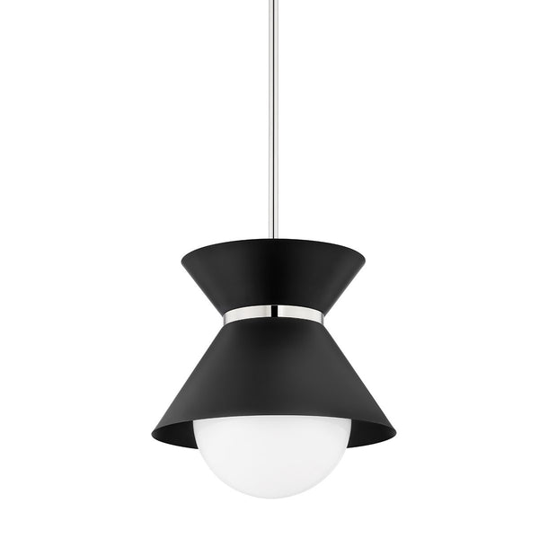 Troy Lighting - F8615-SBK/PN - One Light Pendant - Scout - Soft Black/Polished Nickel from Lighting & Bulbs Unlimited in Charlotte, NC
