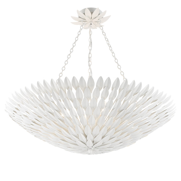 Crystorama - 519-MT - Eight Light Chandelier - Broche - Matte White from Lighting & Bulbs Unlimited in Charlotte, NC
