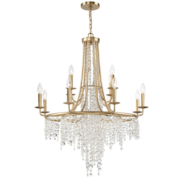 Crystorama - GAB-B7312-GA - 12 Light Chandelier - Gabrielle - Antique Gold from Lighting & Bulbs Unlimited in Charlotte, NC