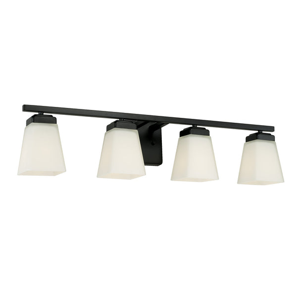 Four Light Vanity from the Baxley Collection in Matte Black Finish by Capital Lighting