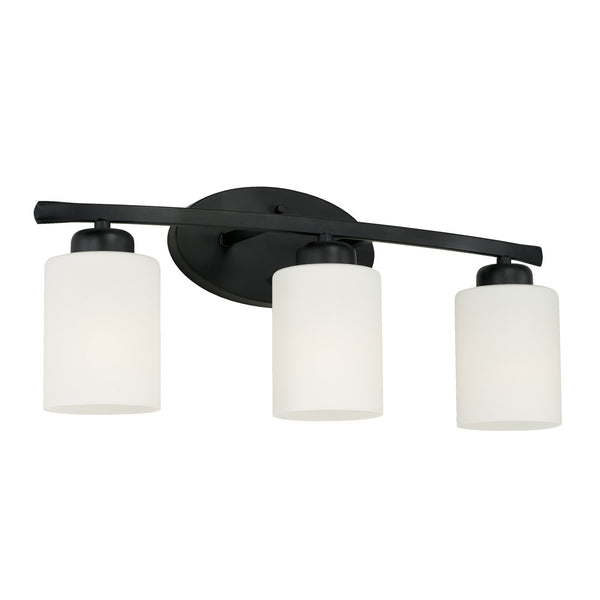 Three Light Vanity from the Dixon Collection in Matte Black Finish by Capital Lighting