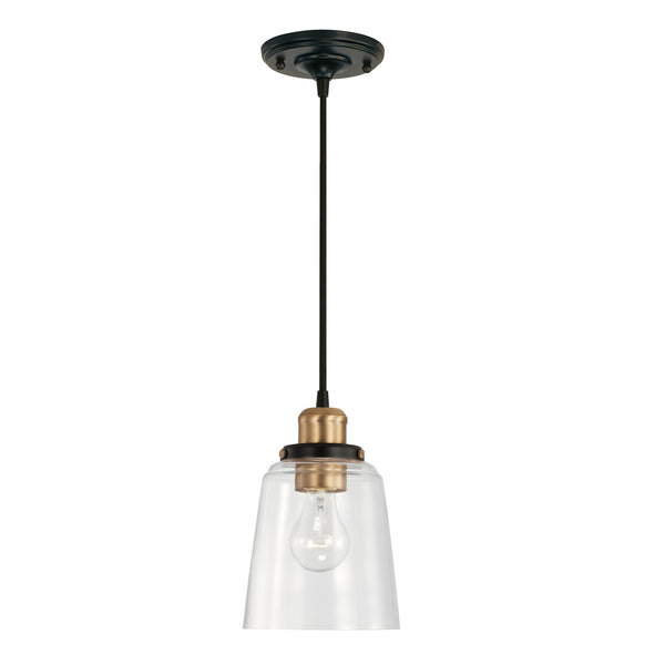 Capital Lighting - 3718AB-135 - One Light Pendant - Fallon - Aged Brass and Black from Lighting & Bulbs Unlimited in Charlotte, NC