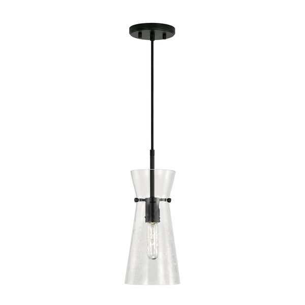 One Light Pendant from the Mila Collection in Matte Black Finish by Capital Lighting