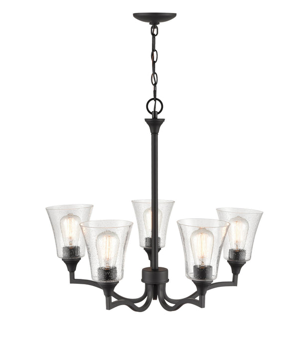Millennium - 2115-MB - Five Light Chandelier - Caily - Matte Black from Lighting & Bulbs Unlimited in Charlotte, NC