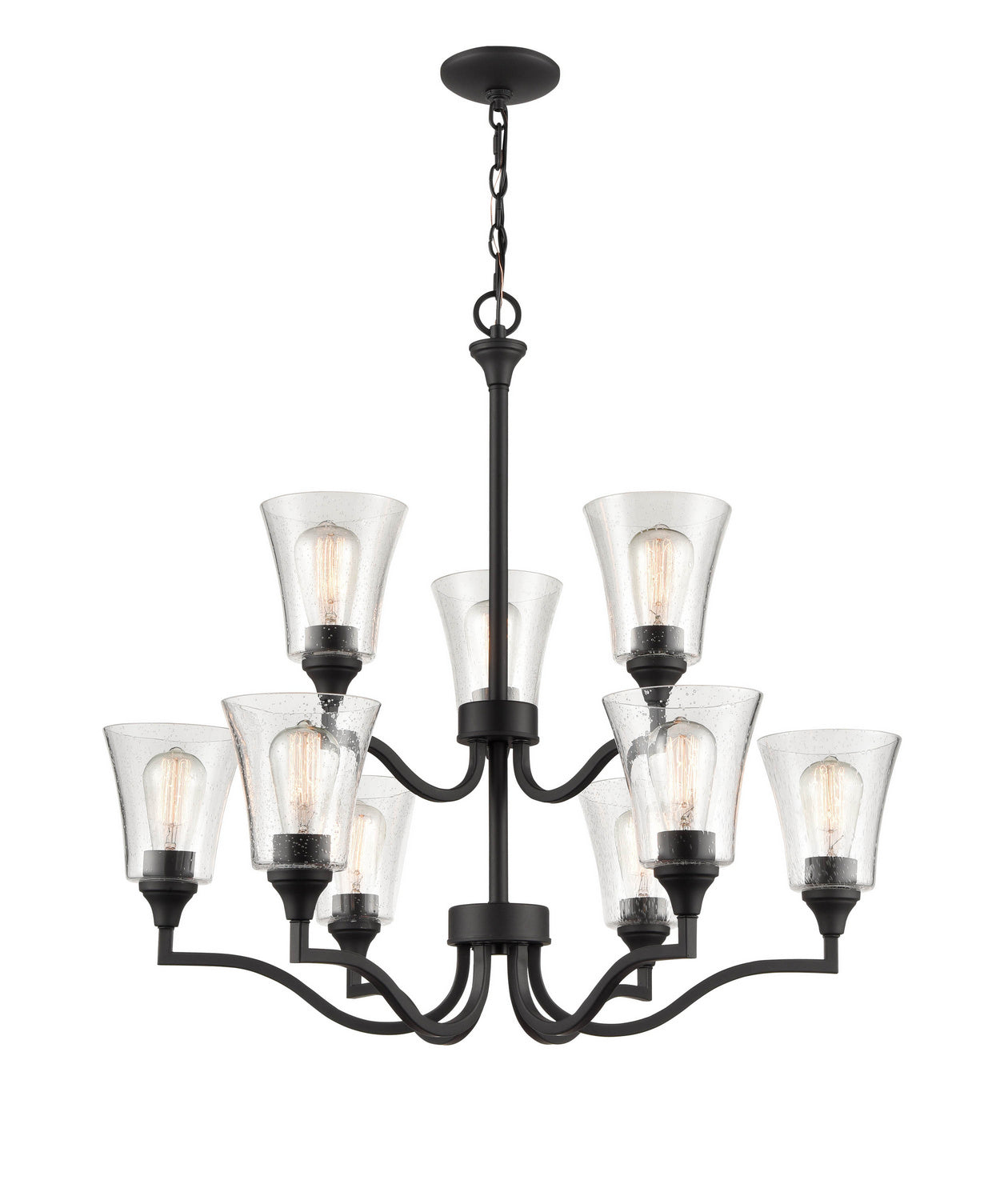 Millennium - 2119-MB - Nine Light Chandelier - Caily - Matte Black from Lighting & Bulbs Unlimited in Charlotte, NC