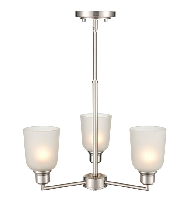 Millennium - 2813-BN - Three Light Chandelier - Amberle - Brushed Nickel from Lighting & Bulbs Unlimited in Charlotte, NC