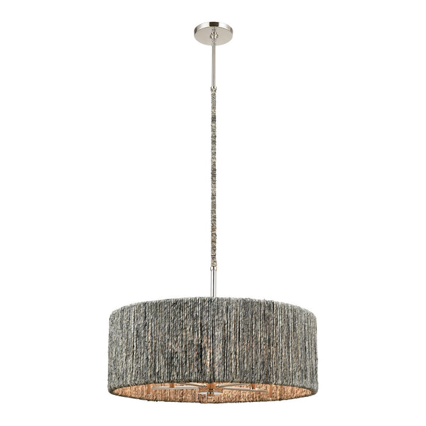 ELK Home - 32512/5 - Five Light Chandelier - Abaca - Polished Nickel from Lighting & Bulbs Unlimited in Charlotte, NC