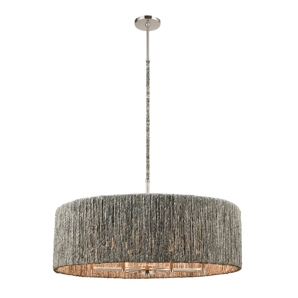 ELK Home - 32513/8 - Eight Light Chandelier - Abaca - Polished Nickel from Lighting & Bulbs Unlimited in Charlotte, NC
