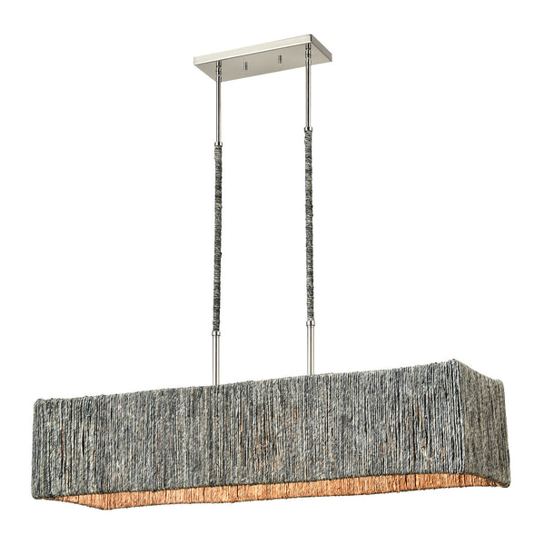 ELK Home - 32514/5 - Five Light Linear Chandelier - Abaca - Polished Nickel from Lighting & Bulbs Unlimited in Charlotte, NC
