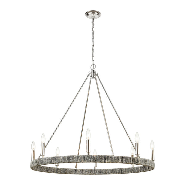 ELK Home - 32516/8 - Eight Light Chandelier - Abaca - Polished Nickel from Lighting & Bulbs Unlimited in Charlotte, NC