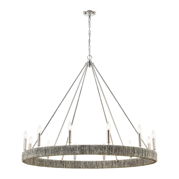 ELK Home - 32517/12 - 12 Light Chandelier - Abaca - Polished Nickel from Lighting & Bulbs Unlimited in Charlotte, NC
