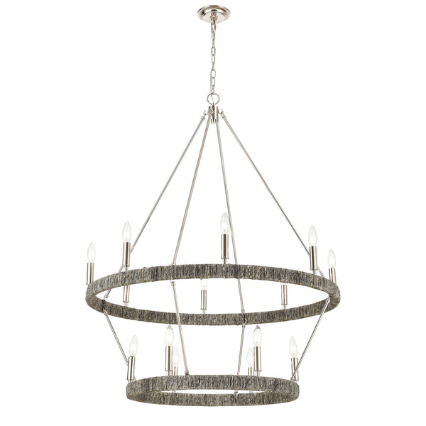 ELK Home - 32518/8+6 - 14 Light Chandelier - Abaca - Polished Nickel from Lighting & Bulbs Unlimited in Charlotte, NC