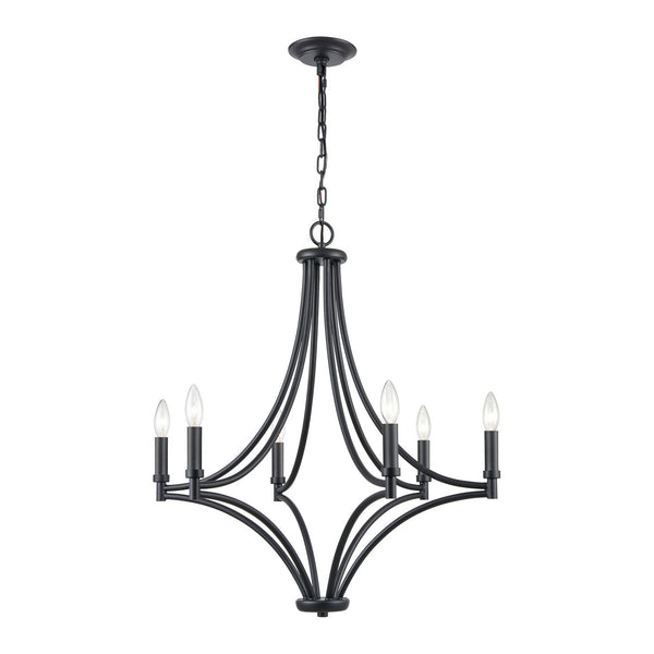 ELK Home - 33436/6 - Six Light Chandelier - Spanish Villa - Charcoal from Lighting & Bulbs Unlimited in Charlotte, NC