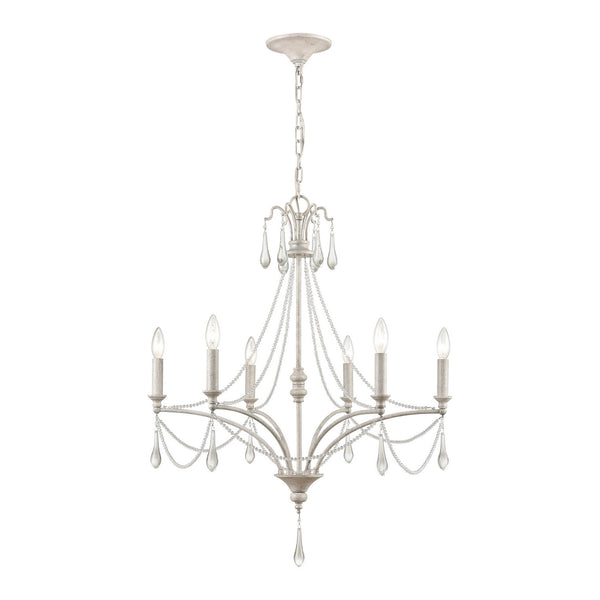 ELK Home - 33476/6 - Six Light Chandelier - French Parlor - Vintage White from Lighting & Bulbs Unlimited in Charlotte, NC