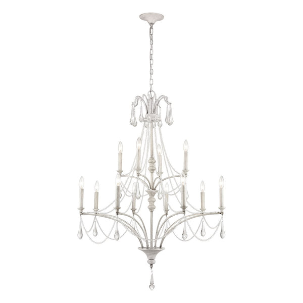 ELK Home - 33478/8+4 - 12 Light Chandelier - French Parlor - Vintage White from Lighting & Bulbs Unlimited in Charlotte, NC