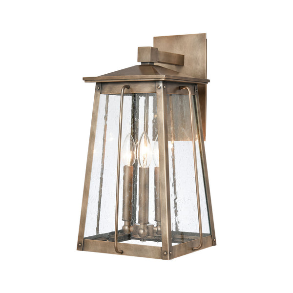 ELK Home - 83412/3 - Three Light Outdoor Wall Sconce - Kirkdale - Vintage Brass from Lighting & Bulbs Unlimited in Charlotte, NC