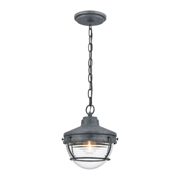 ELK Home - 83425/1 - One Light Outdoor Pendant - Eastport - Aged Zinc from Lighting & Bulbs Unlimited in Charlotte, NC