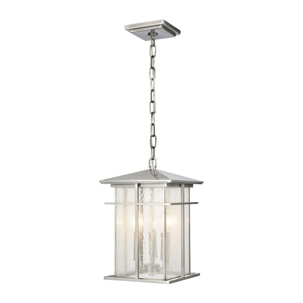 ELK Home - 89375/3 - Three Light Outdoor Pendant - Oak Park - Antique Brushed Aluminum from Lighting & Bulbs Unlimited in Charlotte, NC
