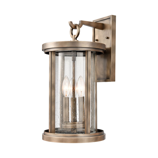ELK Home - 89392/3 - Three Light Outdoor Wall Sconce - Brison - Vintage Brass from Lighting & Bulbs Unlimited in Charlotte, NC