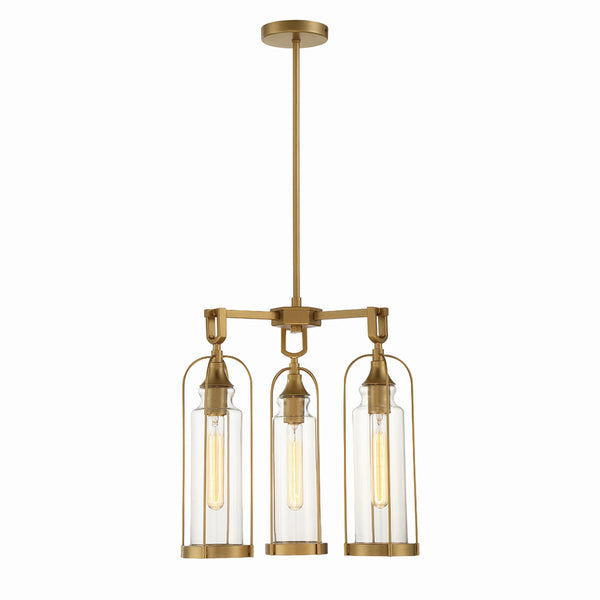 Eurofase - 42728-027 - Three Light Outdoor Chandelier - Yasmin - Aged gold from Lighting & Bulbs Unlimited in Charlotte, NC