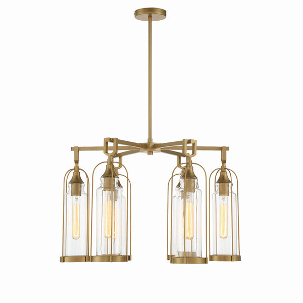 Eurofase - 42729-021 - Six Light Outdoor Chandelier - Yasmin - Aged gold from Lighting & Bulbs Unlimited in Charlotte, NC