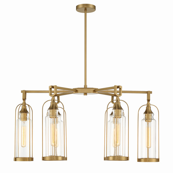 Eurofase - 42730-028 - Six Light Outdoor Chandelier - Yasmin - Aged gold from Lighting & Bulbs Unlimited in Charlotte, NC