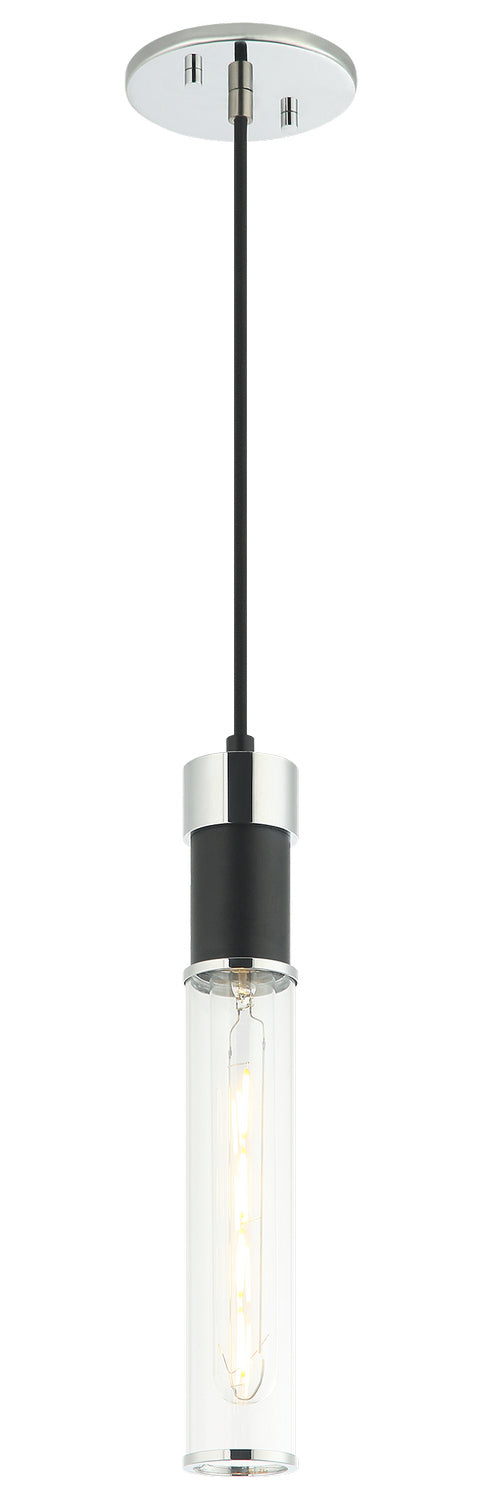 Matteo Lighting - C61201MBCH - One Light Pendant - Tubo - Matte Black / Aged Gold Brass from Lighting & Bulbs Unlimited in Charlotte, NC