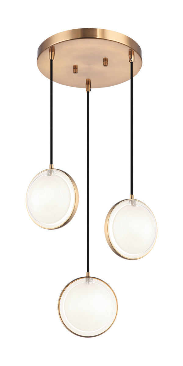 Matteo Lighting - C71503AG - Three Light Pendant - Chatoyant - Aged Gold Grass from Lighting & Bulbs Unlimited in Charlotte, NC