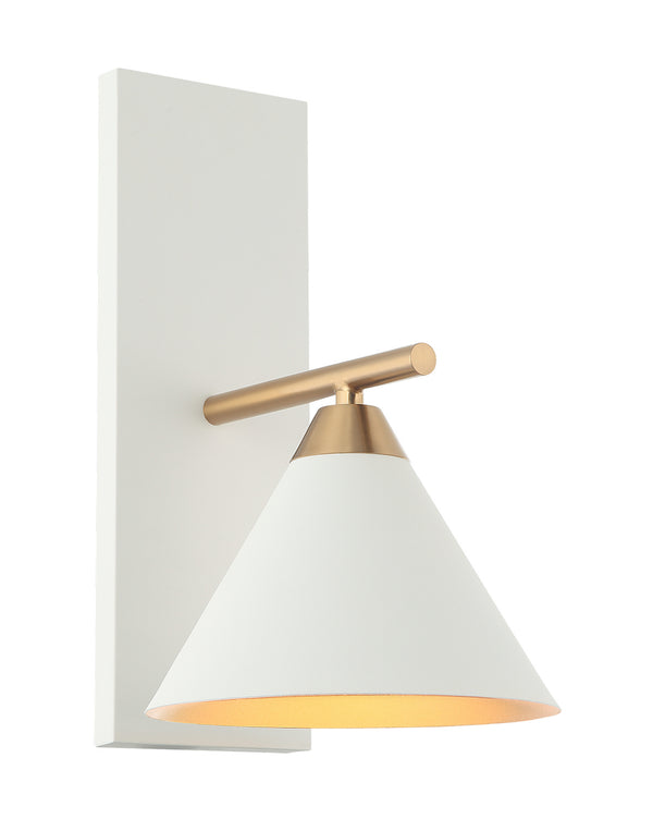 Matteo Lighting - S10601WH - One Light Wall Sconce - Bliss - Aged Gold Brass / White from Lighting & Bulbs Unlimited in Charlotte, NC