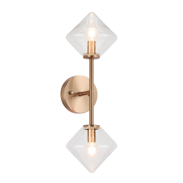 Matteo Lighting - W81742AGCL - Two Light Wall Sconce - Novo - Aged Gold Brass from Lighting & Bulbs Unlimited in Charlotte, NC