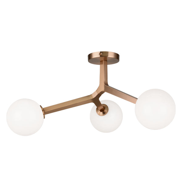 Matteo Lighting - X81503AGOP - Three Light Ceiling Mount - Rami - Aged Gold Brass from Lighting & Bulbs Unlimited in Charlotte, NC
