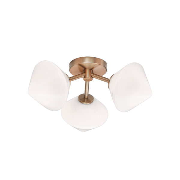 Matteo Lighting - X81743AGOP - Three Light Ceiling Mount - Novo - Aged Gold Brass from Lighting & Bulbs Unlimited in Charlotte, NC