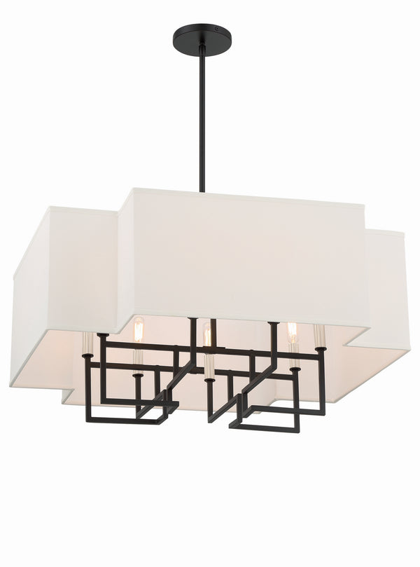 Minka-Lavery - 2957-572 - Eight Light Pendant - Upham Estates - Coal W/Polished Nickel Highlig from Lighting & Bulbs Unlimited in Charlotte, NC