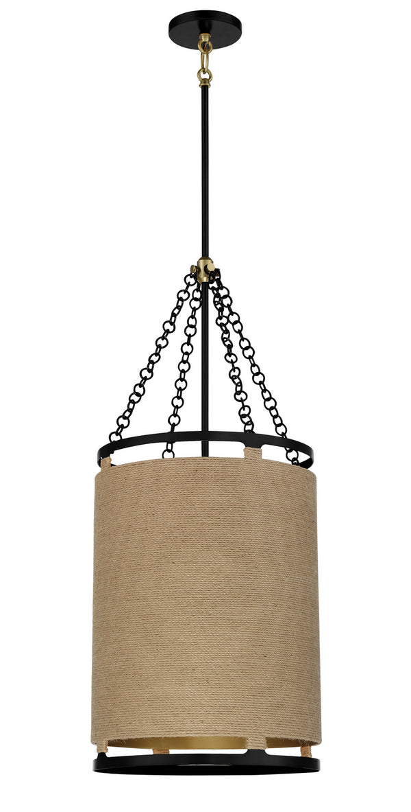 Minka-Lavery - 3864-726 - Four Light Pendant - Windward Passage - Coal And Soft Brass from Lighting & Bulbs Unlimited in Charlotte, NC