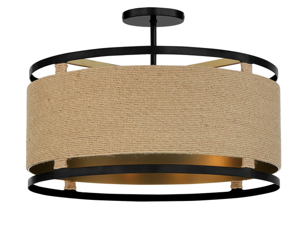 Minka-Lavery - 3869-726 - Four Light Semi Flush Mount - Windward Passage - Coal And Soft Brass from Lighting & Bulbs Unlimited in Charlotte, NC