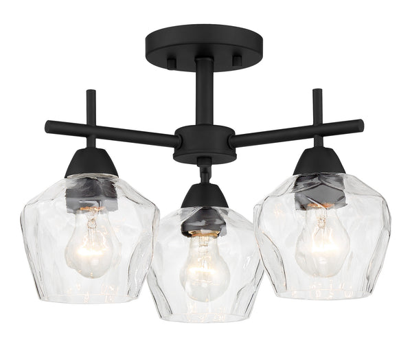 Minka-Lavery - 2172-66A - Three Light Semi Flush / Chandelier - Camrin - Coal from Lighting & Bulbs Unlimited in Charlotte, NC