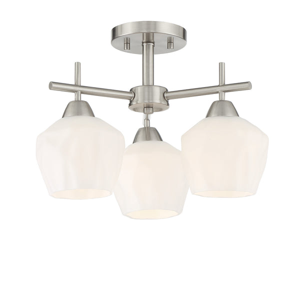 Minka-Lavery - 2172-84 - Three Light Semi Flush / Chandelier - Camrin - Brushed Nickel from Lighting & Bulbs Unlimited in Charlotte, NC