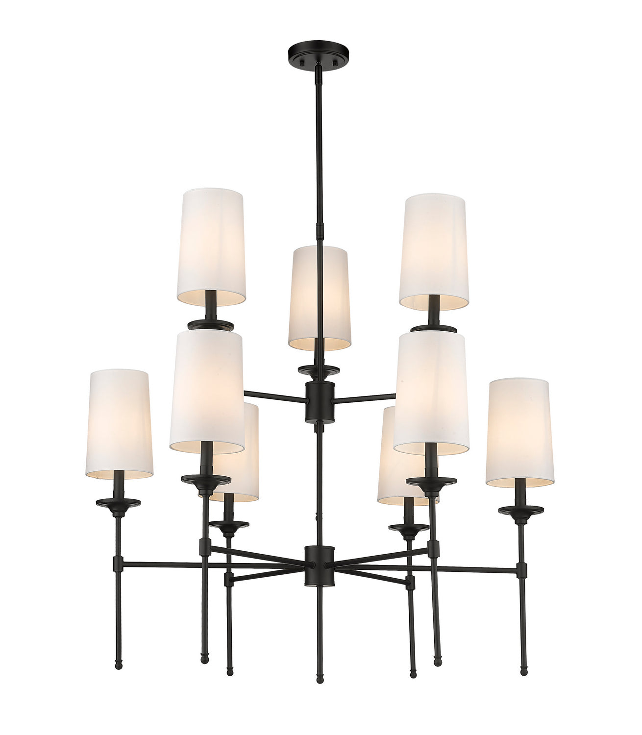 Z-Lite - 3033-9MB - Nine Light Chandelier - Emily - Matte Black from Lighting & Bulbs Unlimited in Charlotte, NC