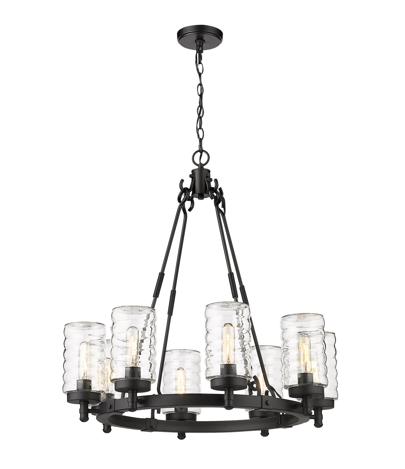 Z-Lite - 588-8BK - Eight Light Outdoor Pendant - Tahoe - Matte Black from Lighting & Bulbs Unlimited in Charlotte, NC