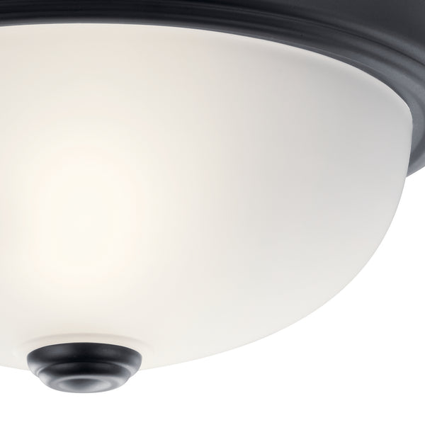 Two Light Flush Mount from the No Family Collection in Black Finish by Kichler