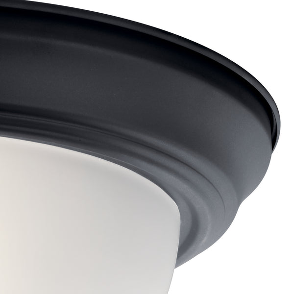 Two Light Flush Mount from the No Family Collection in Black Finish by Kichler