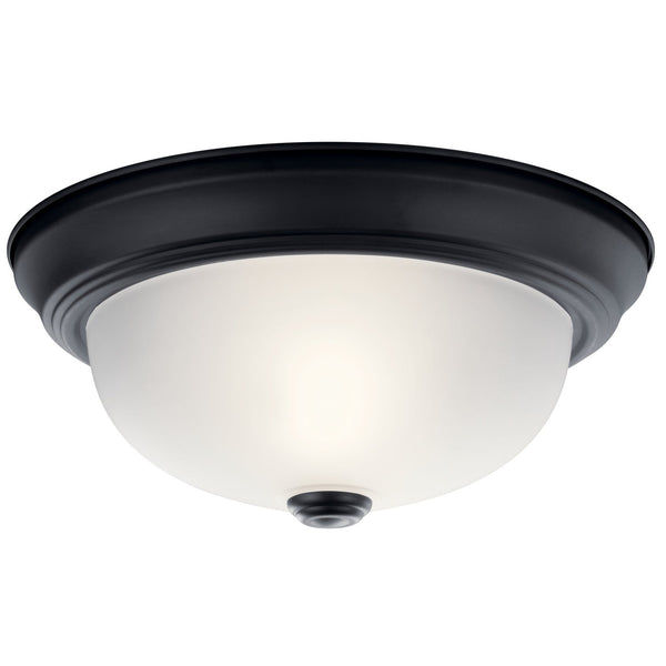 Two Light Flush Mount from the No Family Collection in Black Finish by Kichler