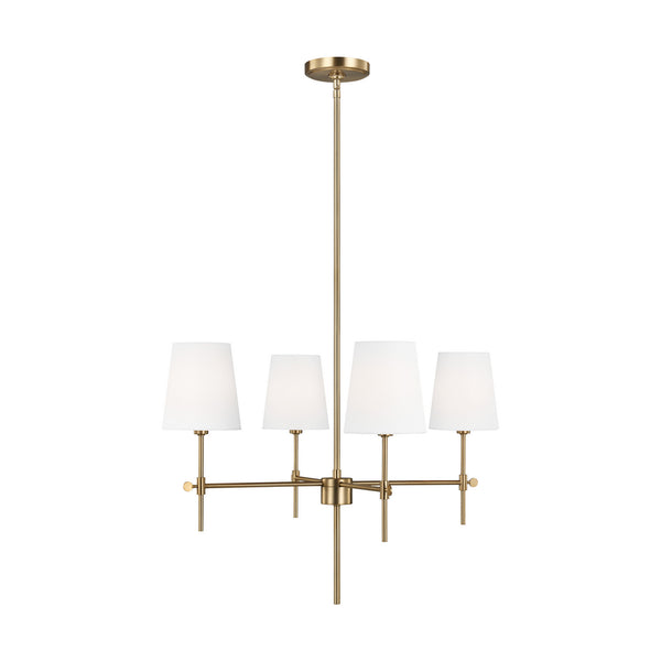 Visual Comfort Studio - 3187204-848 - Four Light Chandelier - Baker - Satin Brass from Lighting & Bulbs Unlimited in Charlotte, NC