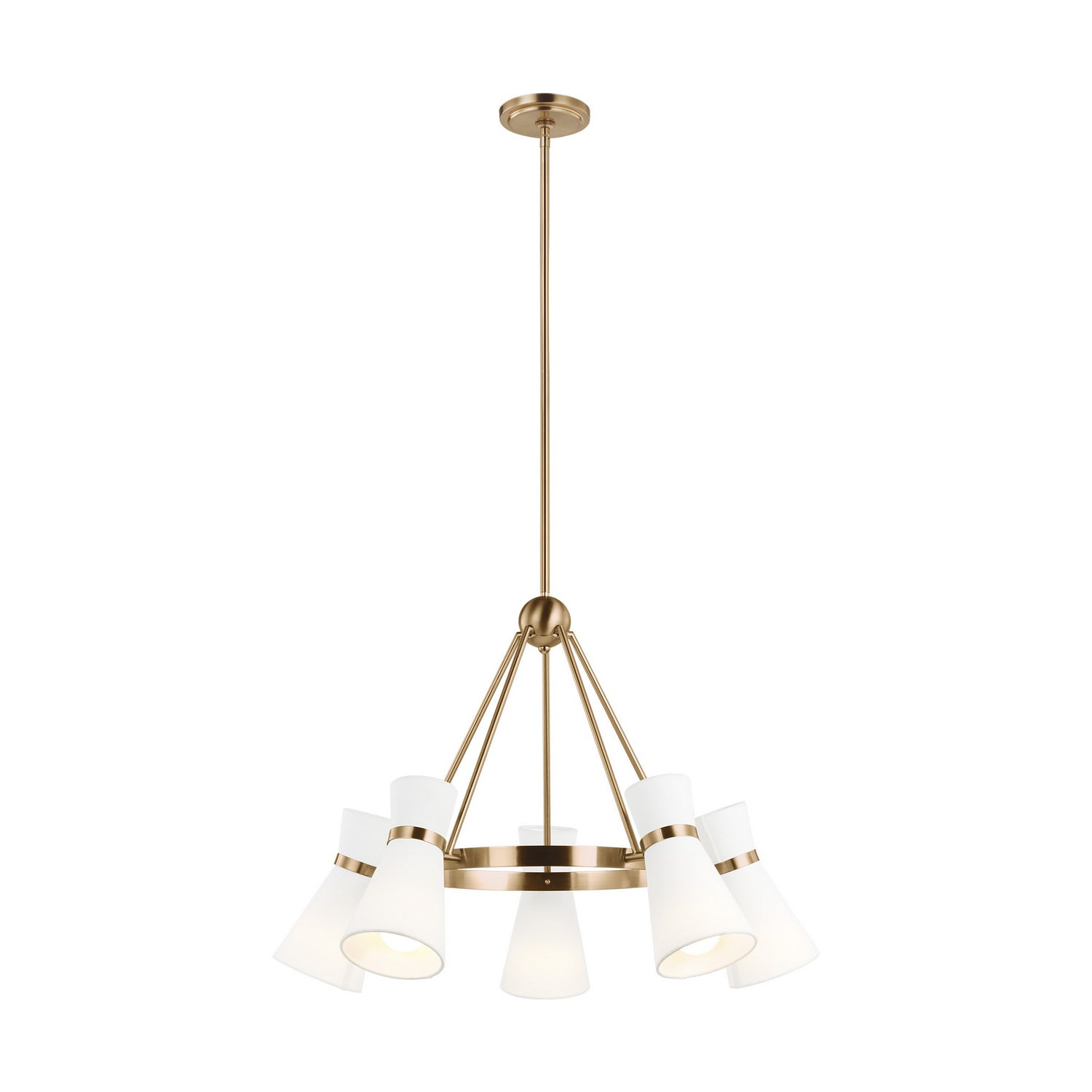 Visual Comfort Studio - 3190505-848 - Five Light Chandelier - Clark - Satin Brass from Lighting & Bulbs Unlimited in Charlotte, NC